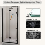 Semi Frameless Bifold Pivot Shower Door, Reversible Installation