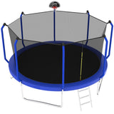 Trampoline With Basketball Hoop, Astm Approved Reinforced Type Outdoor Trampoline With Enclosure Net - Trampolines - Alpine Outlets