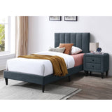 Bed With Channel Tufted Adjustable Headboard