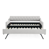 Size Upholstered Daybed With Trundle And USB Charging Armrest