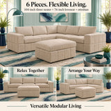 Modular Sectional Sofa, Reversible Set