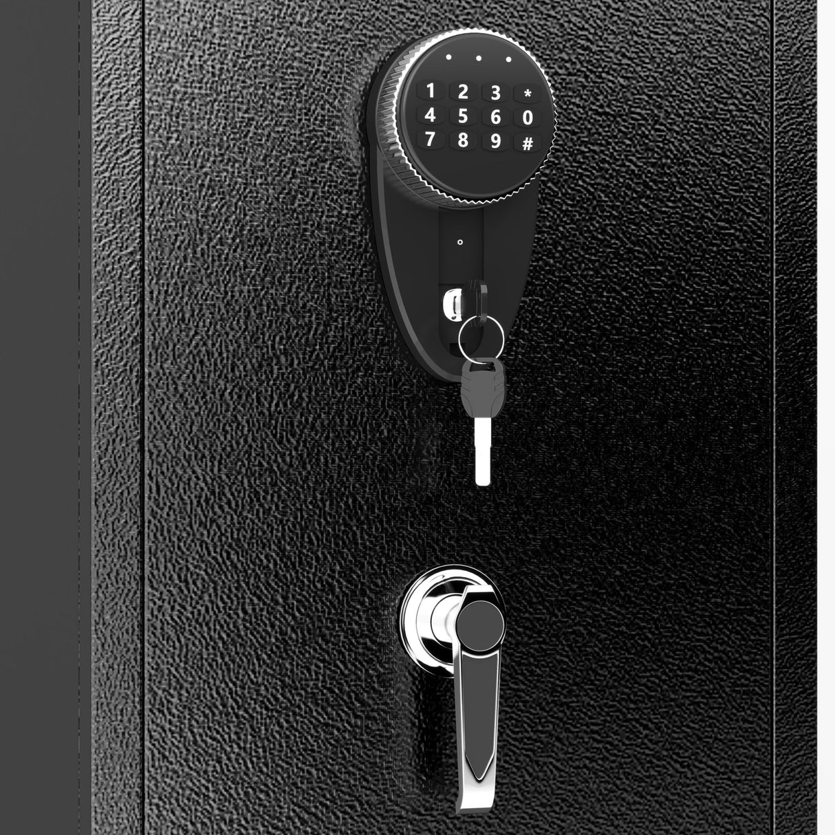 Gun Safe For Rifles & Handguns, Keypad Lock Security Storage Cabinet - Black