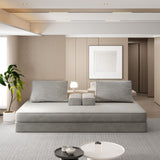 Multifunctional Convertible Sofa Bed With 2 Tumbler Backrests And 2 Pillows, Deep Seat Couch