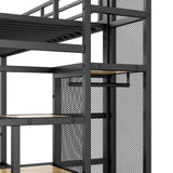 Metal Bunk Bed With Storage Staircase And Open Wardrobe