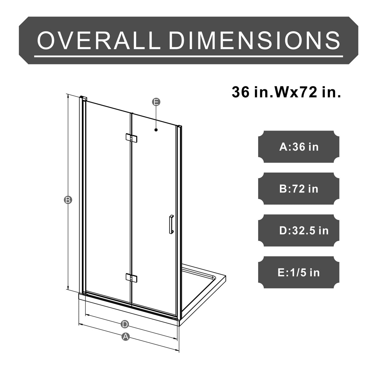 Goodyo - Frameless Glass Shower Door Bifold