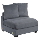 5 Piece Modular Sectional Set Couch With LAF & RAF Chairs, Living Room Furniture - Dark Gray