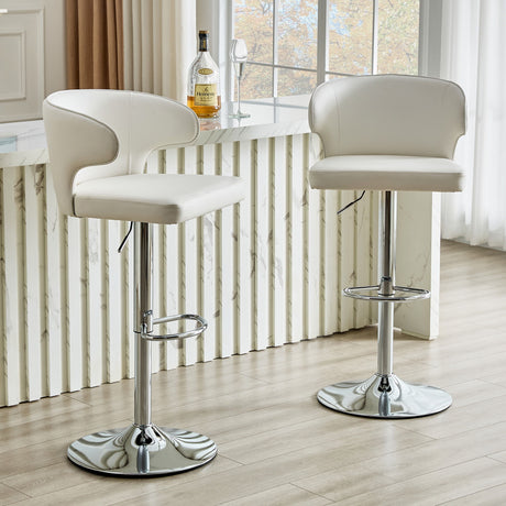 Adjustable Swivel Bar Chair With Ergonomic High Back Design