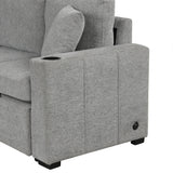 Single Pull Out Sofa Bed With USB Ports And Cup Holders