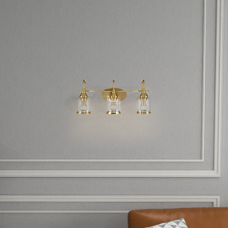 Twilight - 3 Lights Brush Contemporary Vanity Light - Clear / Gold