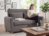 Justine - Convertible Sleeper Loveseat - Brown
