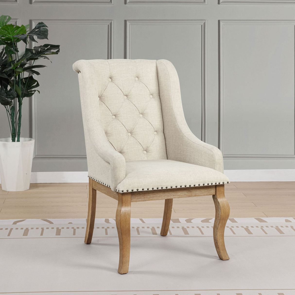 Fremont - Upholstered Dining With Button Tufted (Set of 2) - Brown