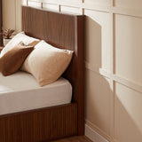 Wave Pattern Headboard Platform Bed Frame