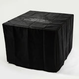 Morden Steel Fire Pit Table With Marble Tile Tabletop, Glass Wind Guard And Lid