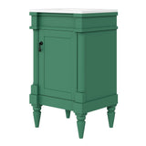 Bathroom Vanity With Sink, Compact Storage Cabinet With Door, Adjustable Shelf, Rectangular Style - Green