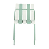 4 Piece Set Of Color Block Designed Single Chairs & Round Table - Cream White / Haze Green / White
