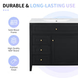 Bathroom Vanity With Sink, 3 Drawers & Cabinet With Adjustable Shelves