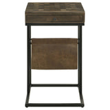 Checkmate - 1 Drawer Side Table With Carved Chess Board - Brown