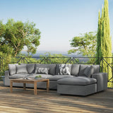 144" 5-Piece Modern Aluminum Outdoor Sectional Sofa – Charcoal - Outdoor - Alpine Outlets