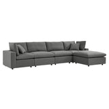 144" 5-Piece Modern Aluminum Outdoor Sectional Sofa – Charcoal - Outdoor - Alpine Outlets