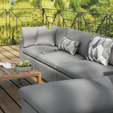 144" 5-Piece Modern Aluminum Outdoor Sectional Sofa – Charcoal - Outdoor - Alpine Outlets