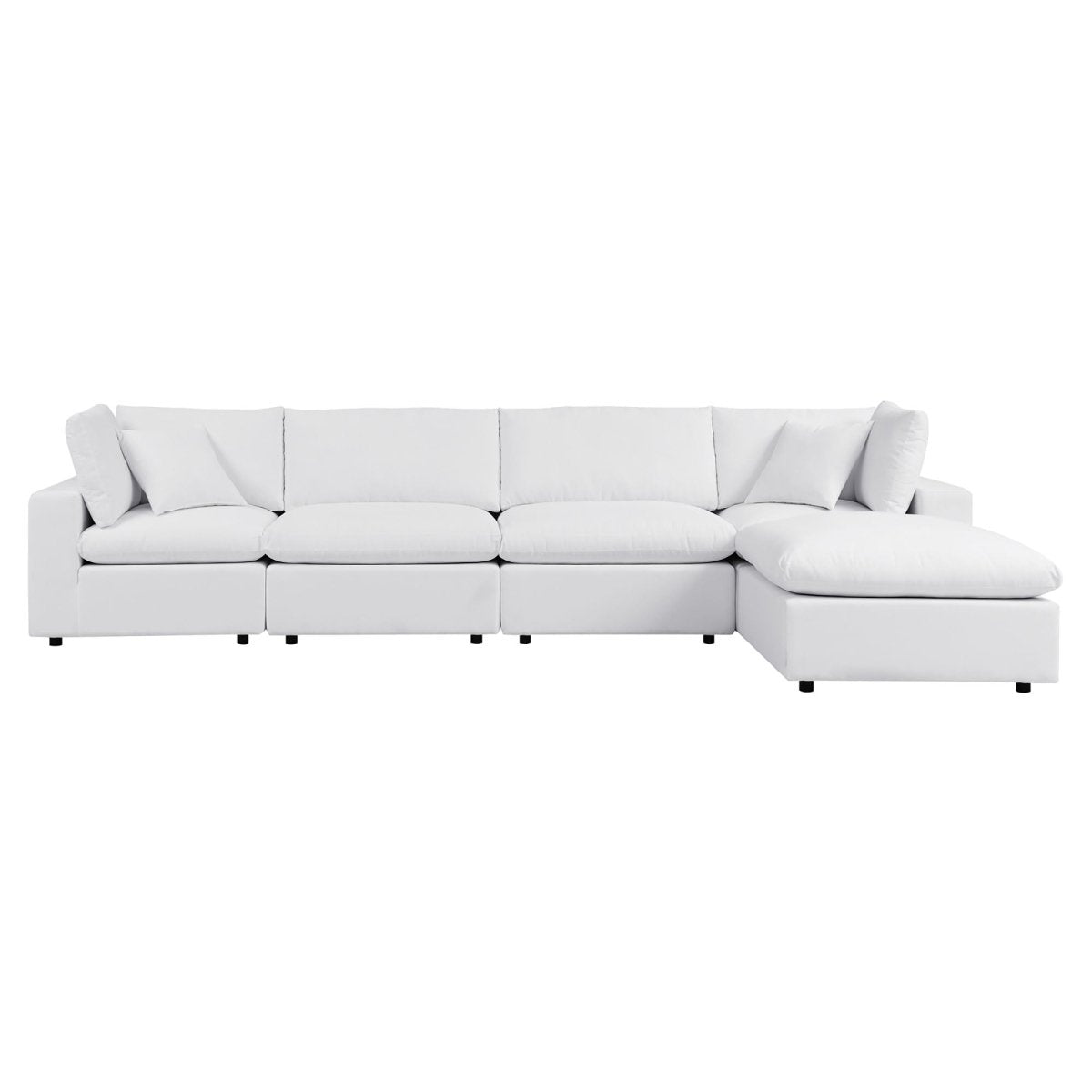 144" 5-Piece Sunbrella® Outdoor Patio Sectional Sofa – White - Outdoor - Alpine Outlets