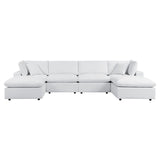 144" 6-Piece White Outdoor Patio Sectional Sofa – Sunbrella® Aluminum Set - Outdoor - Alpine Outlets