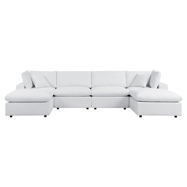 144" 6-Piece White Outdoor Patio Sectional Sofa – Sunbrella® Aluminum Set - Outdoor - Alpine Outlets