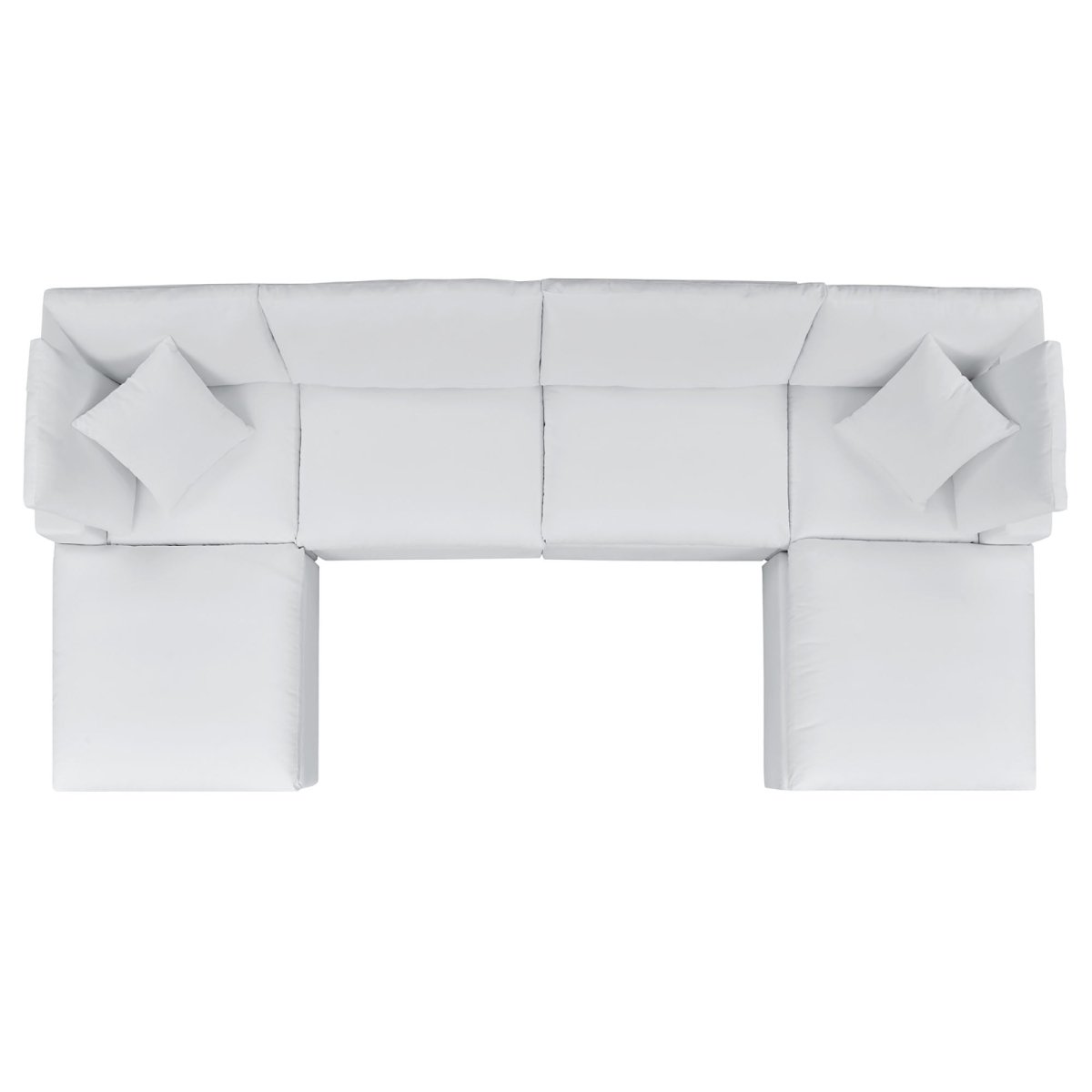 144" 6-Piece White Outdoor Patio Sectional Sofa – Sunbrella® Aluminum Set - Outdoor - Alpine Outlets