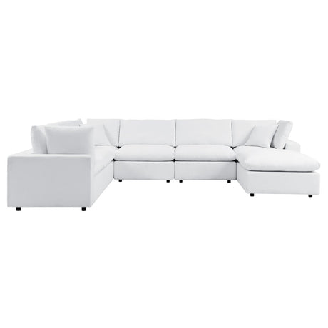 144" 7-Piece White Outdoor Patio Sectional Sofa – Aluminum Frame with Sunbrella Fabric - Outdoor - Alpine Outlets