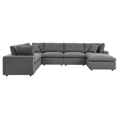 145" 7-Piece Modern Aluminum Outdoor Sectional Sofa – Charcoal - Outdoor - Alpine Outlets