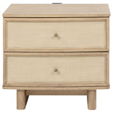 Kimpton - 2 Drawer Nightstand With USB Charging Ports - Beige