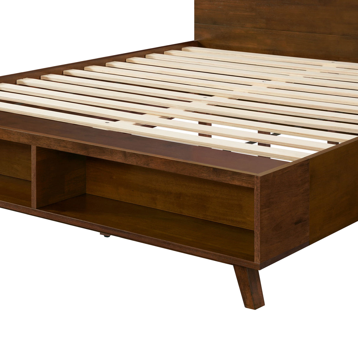Platform Bed Frame With Footboard Storage