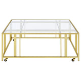 Square Coffee Table - Brushed Brass