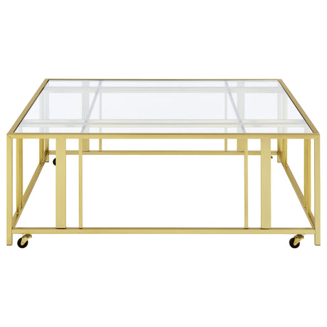 Square Coffee Table - Brushed Brass