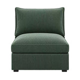 Armless Chair With Design For Living Room - Dark Green