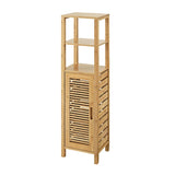 Linon Bracken Mid Cabinet Natural Bamboo Wood Freestanding Linen Cabinet