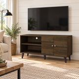 Amidon - TV Stand, With 2 Storage Shelves And 1 Cabinet