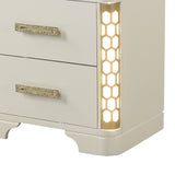 Jasmine - Nightstand With Side LED Lightning - Beige