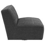 Manhattan - Swivel Tufted Chair Armless Accent Chair, 360 Degree Swivel Base - Charcoal