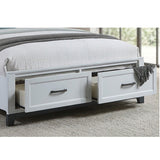 3 Piece Bedroom Furniture Panel Headboard White Eastern King Size Bed W Underbed Drawers 2X Nightstands
