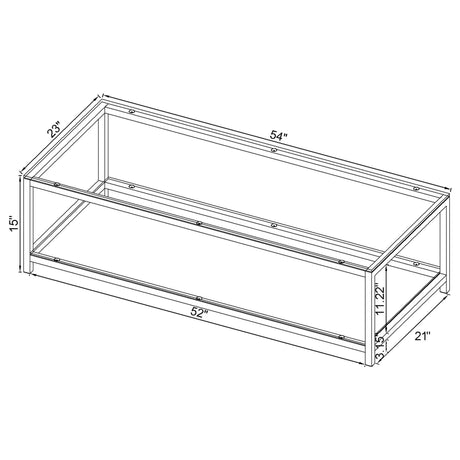 Natasha - 1 Shelf Coffee Table - Nickel