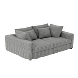 Plush Corduroy 4 Seat Sofa, Modern Comfy Upholstered Sofa Cloud Couch, Deep Seat Couches With Soft Pillows