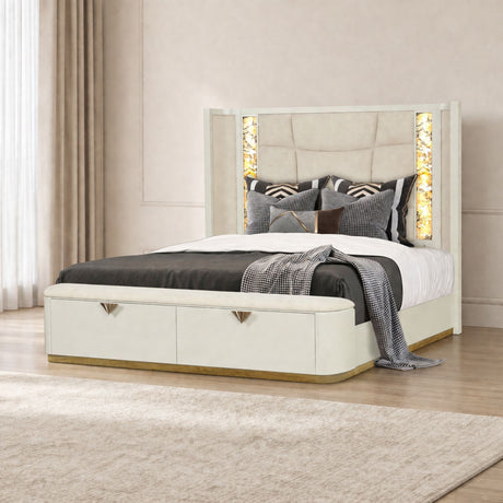 La Pierre - Modern Bedroom Set With Upholstered LED Bed