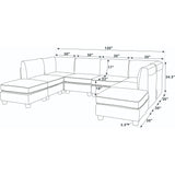 Upholstered Modular Sectional, Customizable Layout, Removable Cushions - Black