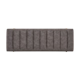 Thorian - Luxury Upholstered Ottoman Bench With Channel Tufting And Metal Base - Gold / Gray