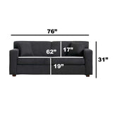 Loveseat Sleeper Sofa With Full Size Pull Out Bed, 2 Seater Convertible Couch For Small Apartments - Gray