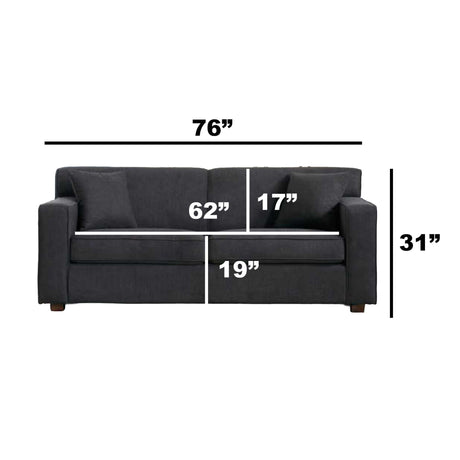 Loveseat Sleeper Sofa With Full Size Pull Out Bed, 2 Seater Convertible Couch For Small Apartments - Gray