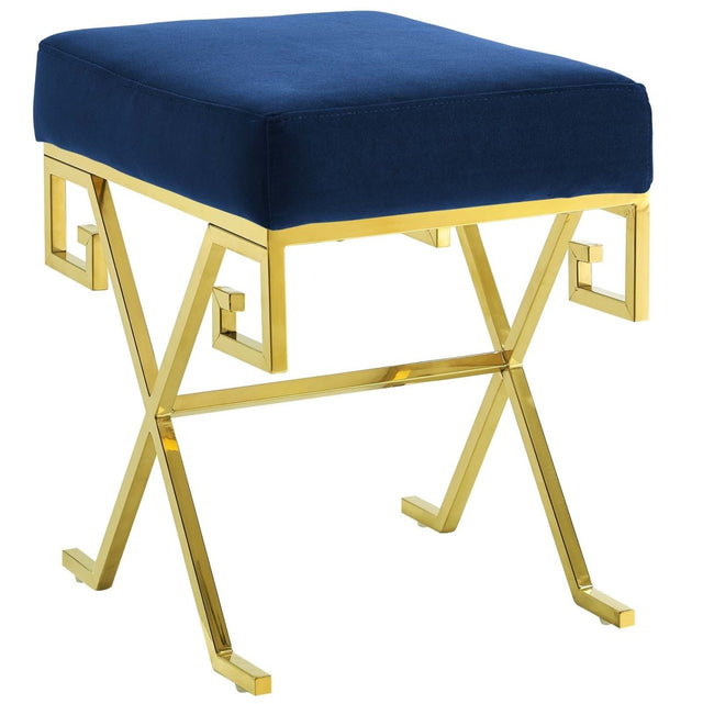 15 Inch Whimsical Greek Key Performance Velvet Bench - Benches available at Alpine Outlets in Denver