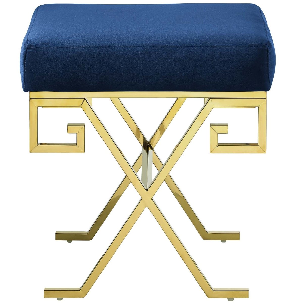 15 Inch Whimsical Greek Key Performance Velvet Bench - Benches available at Alpine Outlets in Denver