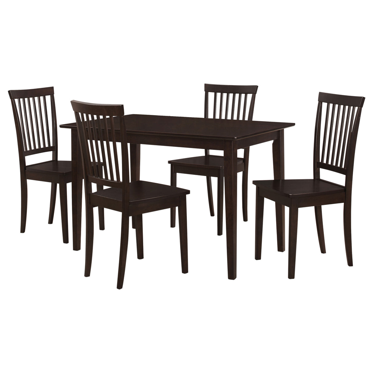 Gomez 5-Piece Rectangular Dining Table Set Cappuccino